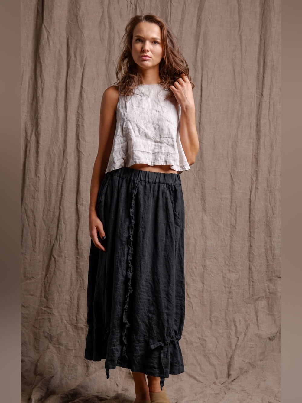 Yuvita Linen Maxi Skirt Size Small NWT Lagenlook